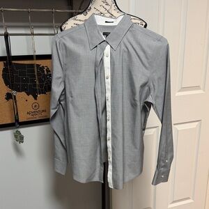 Gray Women’s Shirt with White Accents Talbots like new